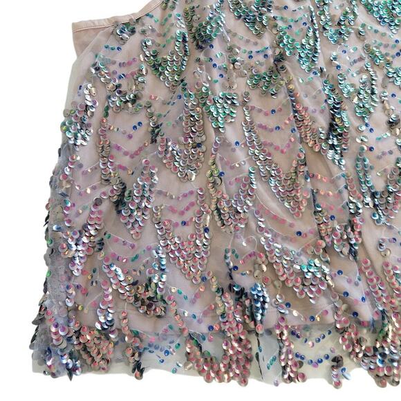 Torrid Sequin Shell Crop Top Gunmetal Size 12 0 NWT Purple Party Shimmer Mermaid - Picture 5 of 11